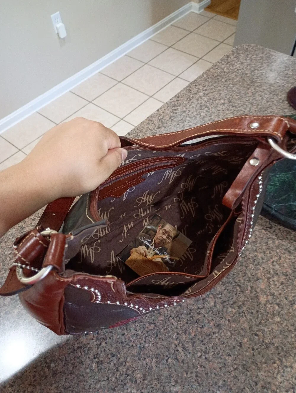 American West Genuine Leather Hobo Purse